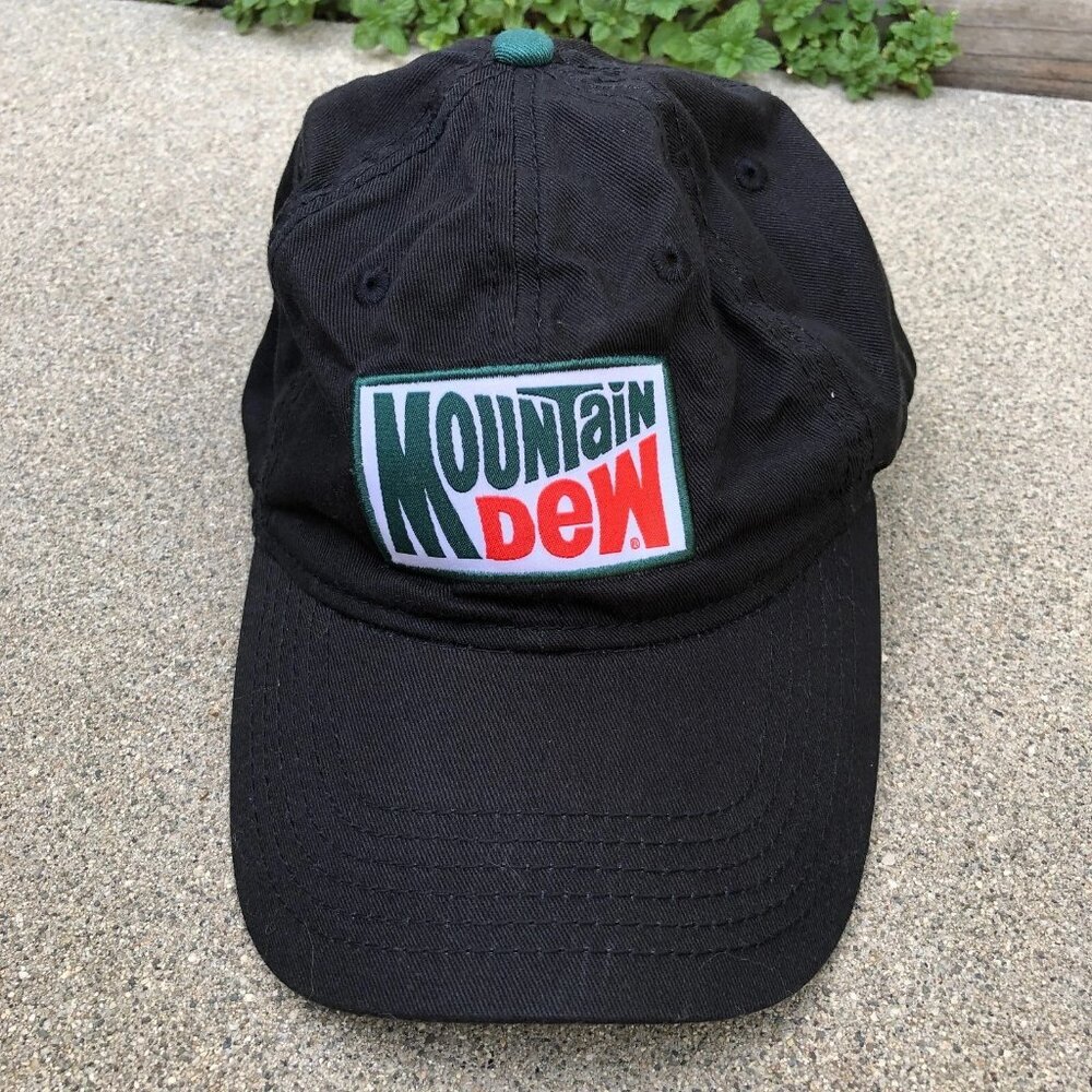 MOUNTAIN DEW Baseball Dad Hat Men's One Size Black Adjustable Soda Cap​